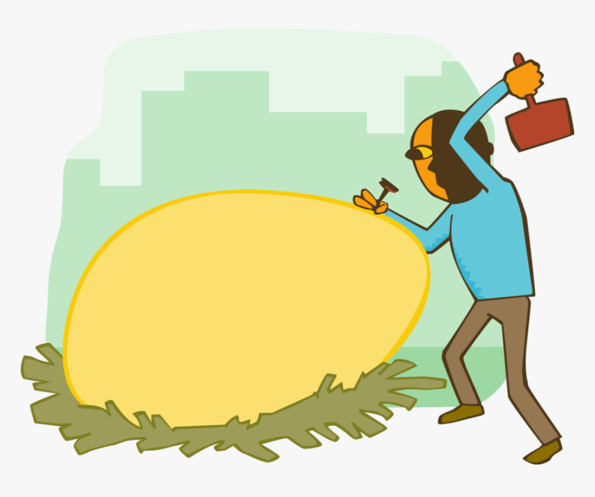 Vector Illustration Of Businessman Cracking Golden, HD Png Download, Free Download
