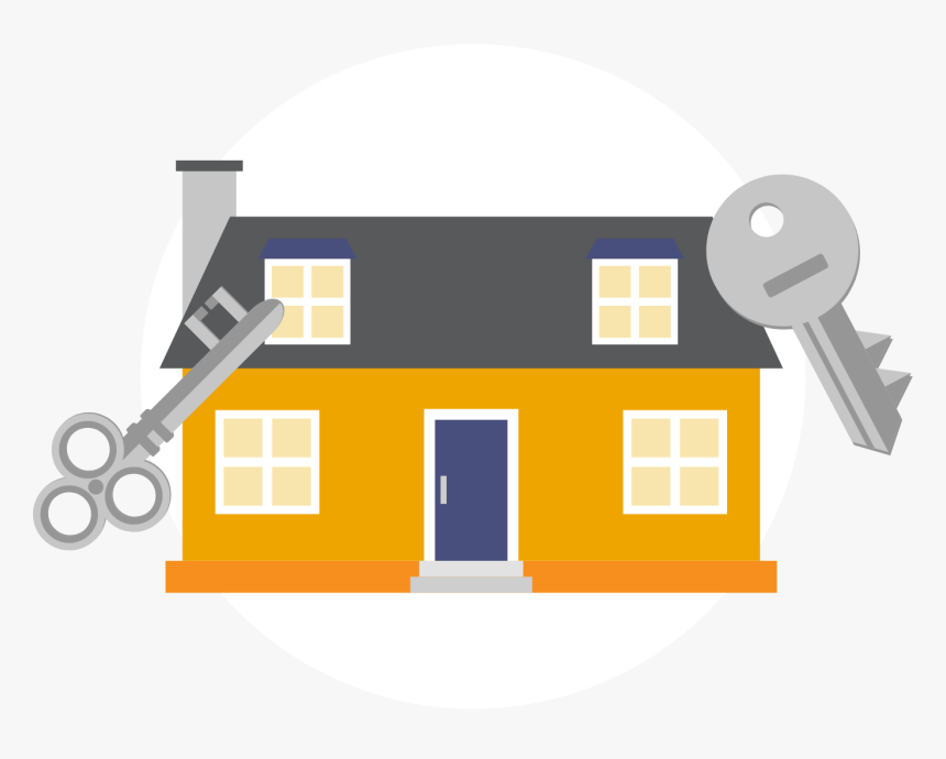 Vector Of House With Keys Outside - Graphic Design, HD Png Download, Free Download