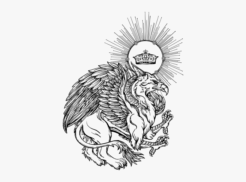 Griffin With Crown - Vintage Griffin, HD Png Download, Free Download