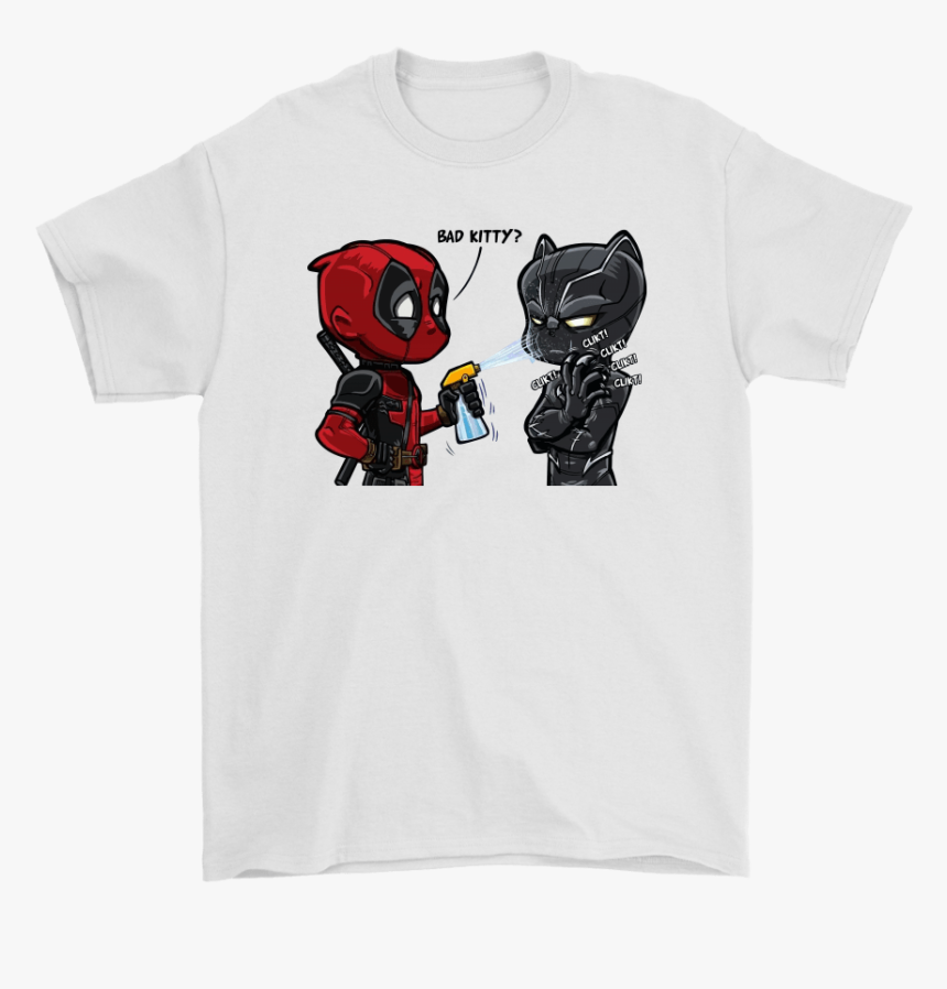 Marvel Deadpool And Black Panther Bad Kitty Shirts - Bad Kitty Black Panther Deadpool Shirt, HD Png Download, Free Download