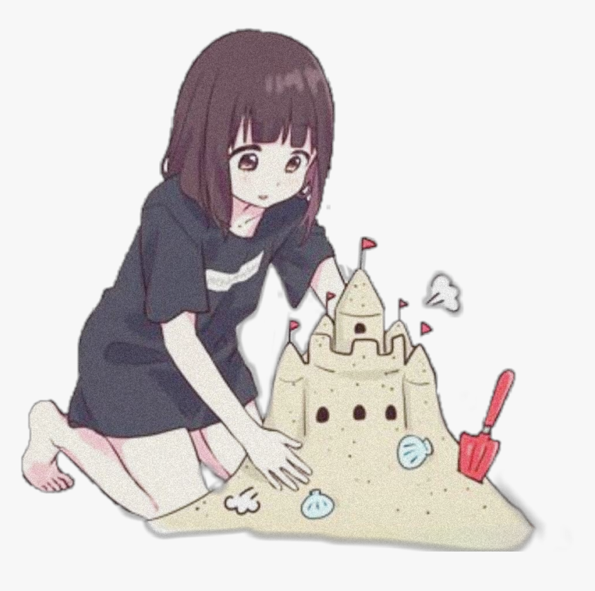 #anime #manga #otaku #sandcastle #castle #sand #summer - Anime Sandcastle, HD Png Download, Free Download