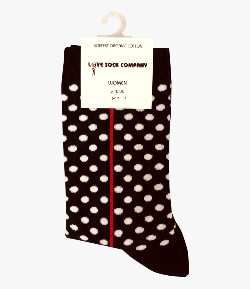 Red Line Black Socks - Women's Black Socks White Dots, HD Png Download, Free Download