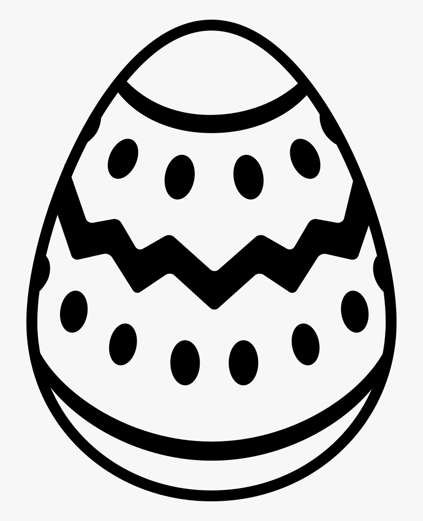 Easter Egg Of White Chocolate With Dark Lines And Dots - White Easter Egg Png, Transparent Png, Free Download