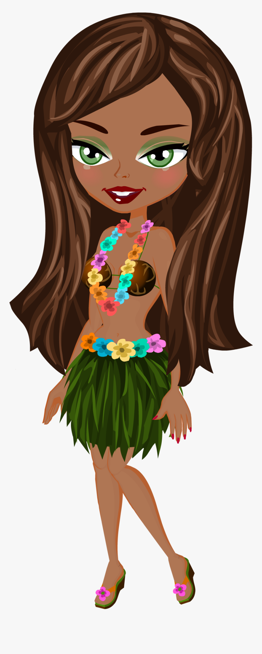 Hula Girl Boat Charter , Png Download - Cartoon, Transparent Png, Free Download