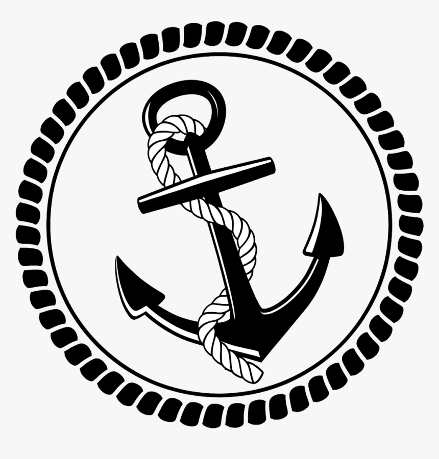 Transparent Anchor Clipart Black And White - Anchor With Rope Logo, HD Png  Download - kindpng