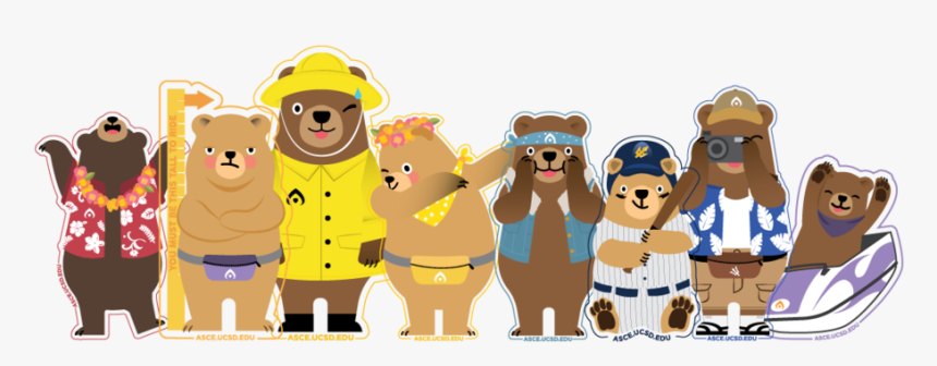 Bearsticker-lineup - Cartoon, HD Png Download, Free Download