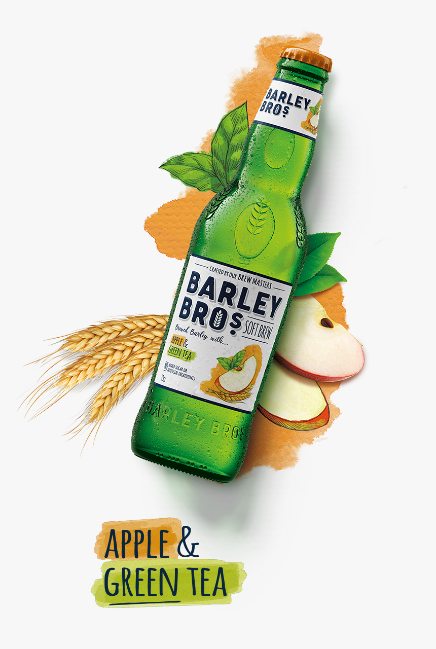 Productlineup Main Image 33cl Bottle Layingdown Apple - Barley Bros Green Tea, HD Png Download, Free Download