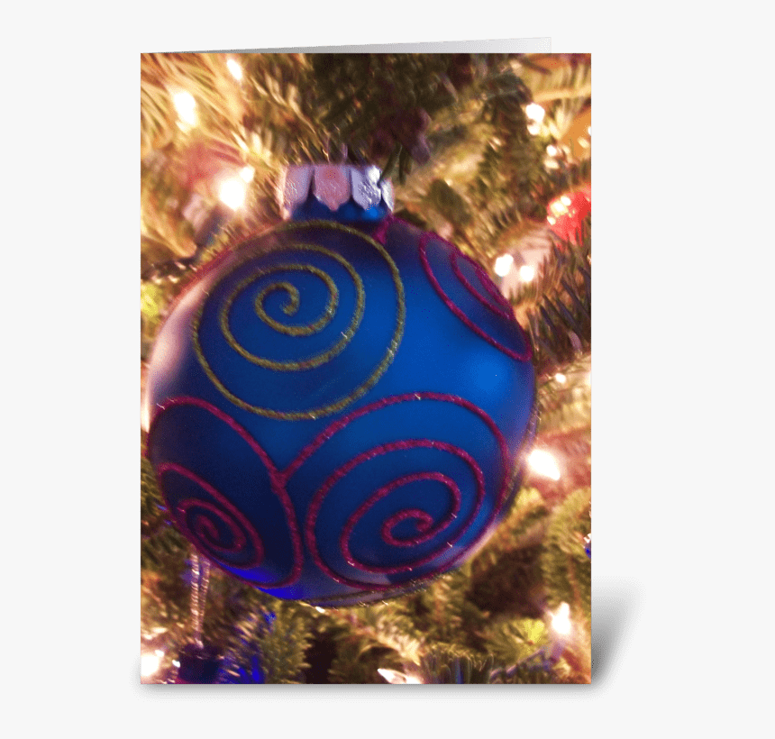 Blue Christmas Greeting Card - Christmas Ornament, HD Png Download, Free Download