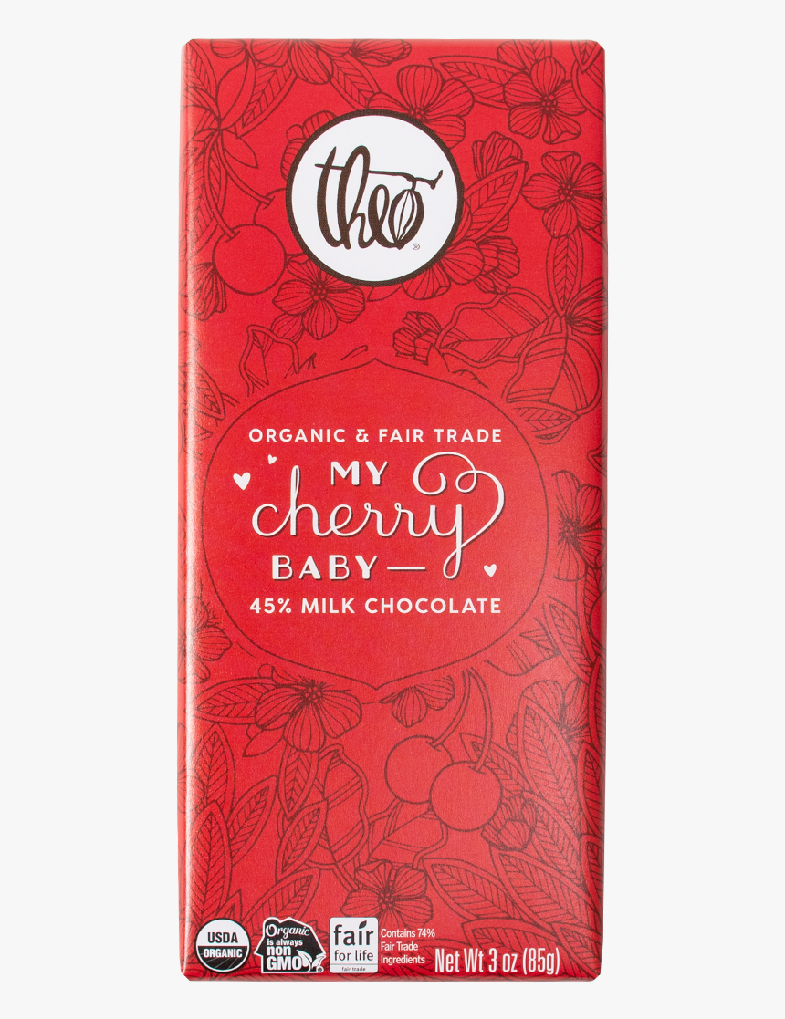 Theo My Cherry Baby 45% Milk Chocolate 3 Oz Bar - Theo Chocolate, HD Png Download, Free Download