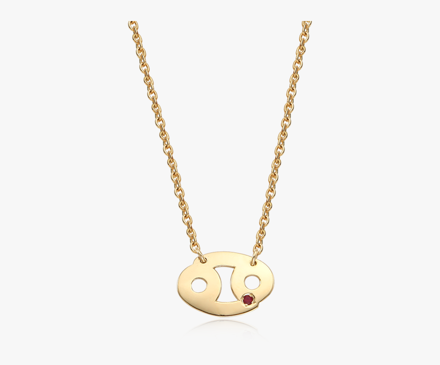 14k/18k Solid Gold Cancer Zodiac Sign Necklace - Łańcuszek Zabezpieczające Tęczowy Pandora, HD Png Download, Free Download