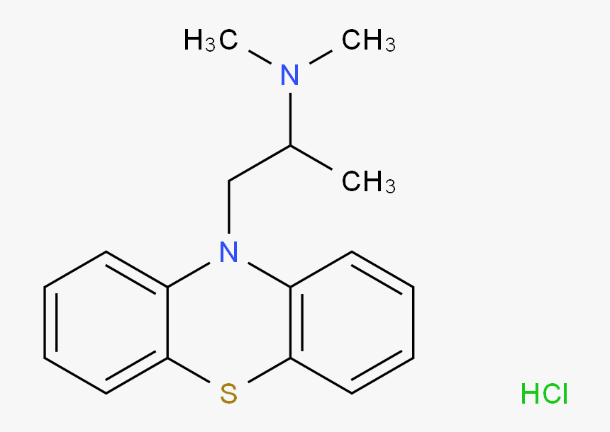 Promethazine Hydrochloride Molecular Structure Cas - Promethazine Theoclate Structure, HD Png Download, Free Download