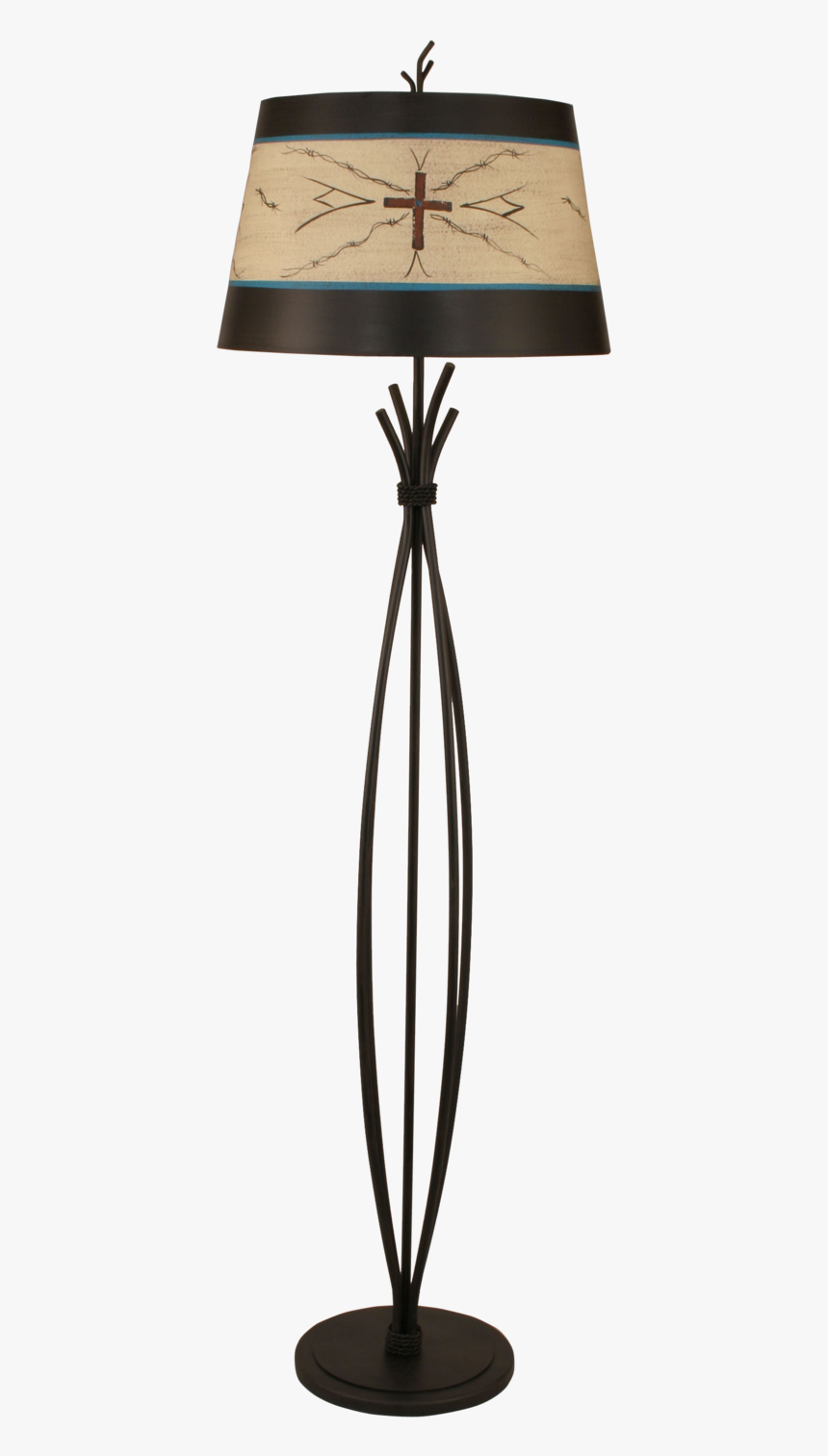 Kodiak Iron Stack Floor Lamp W/ Cross Shade - Table, HD Png Download, Free Download