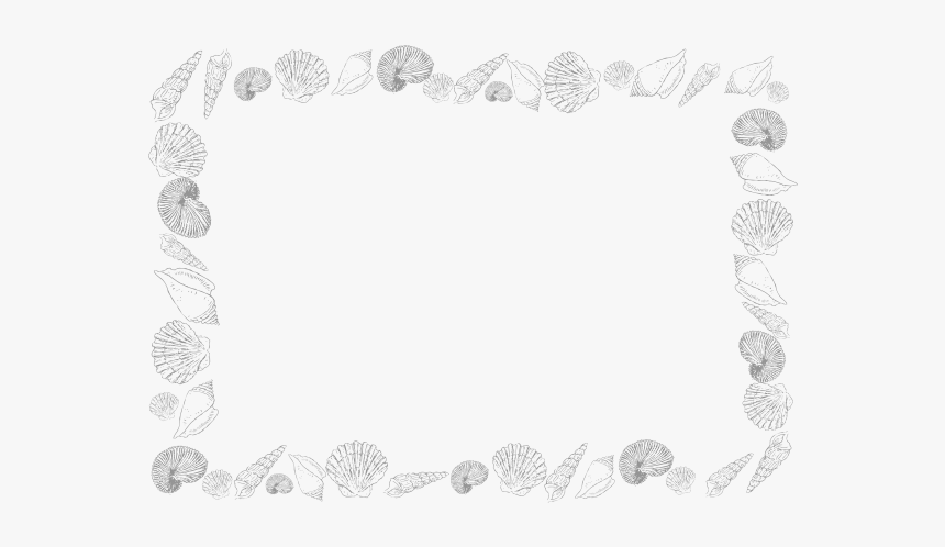 Shell Frame - A4 - Seashell Frame Black And White, HD Png Download, Free Download