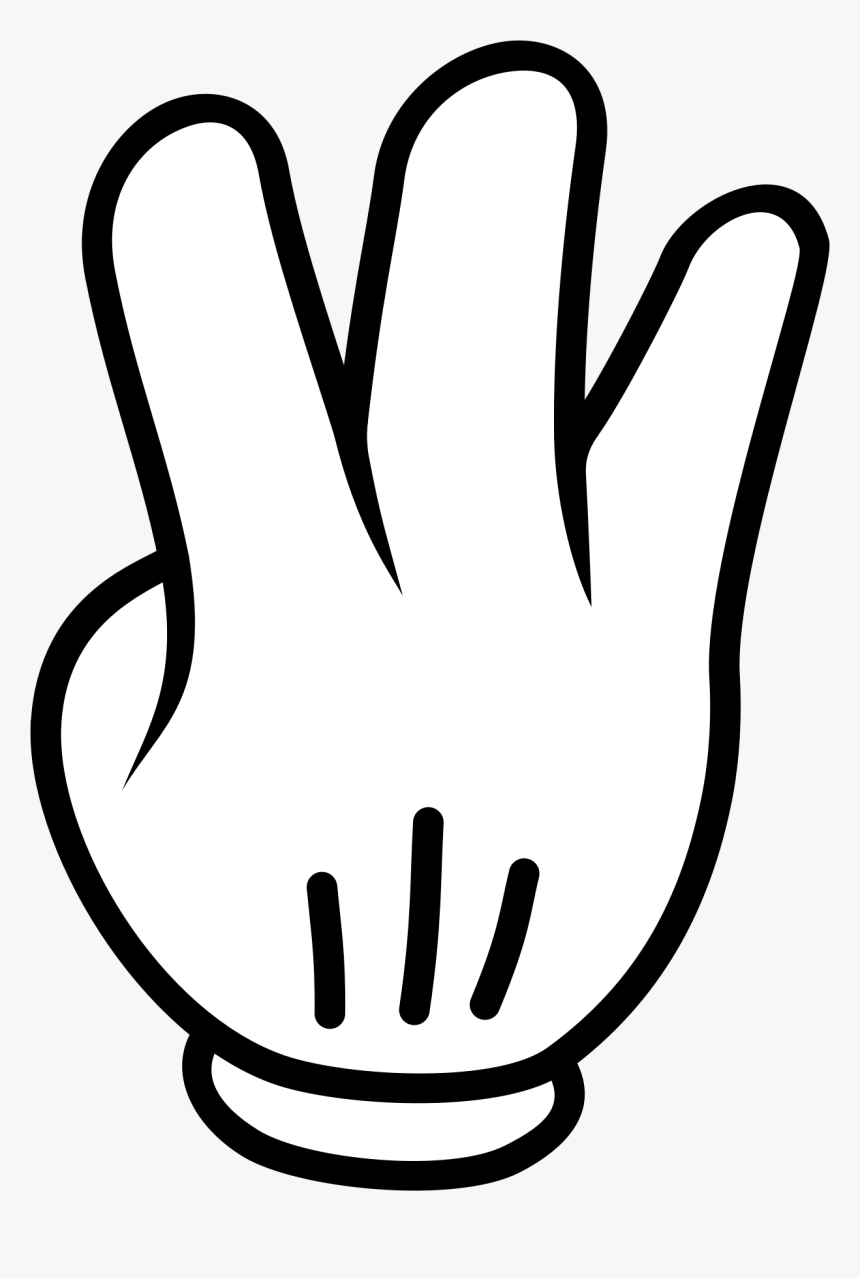 Clip Arts Related To - Mickey Mouse Hand Three, HD Png Download, Free Download