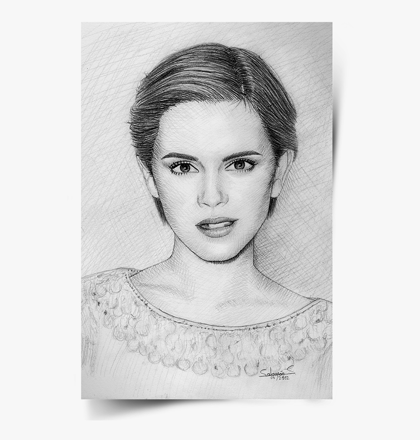 Clipart Free Download Celebrity Portraits On Wacom - Emma Watson Drawing, HD Png Download, Free Download