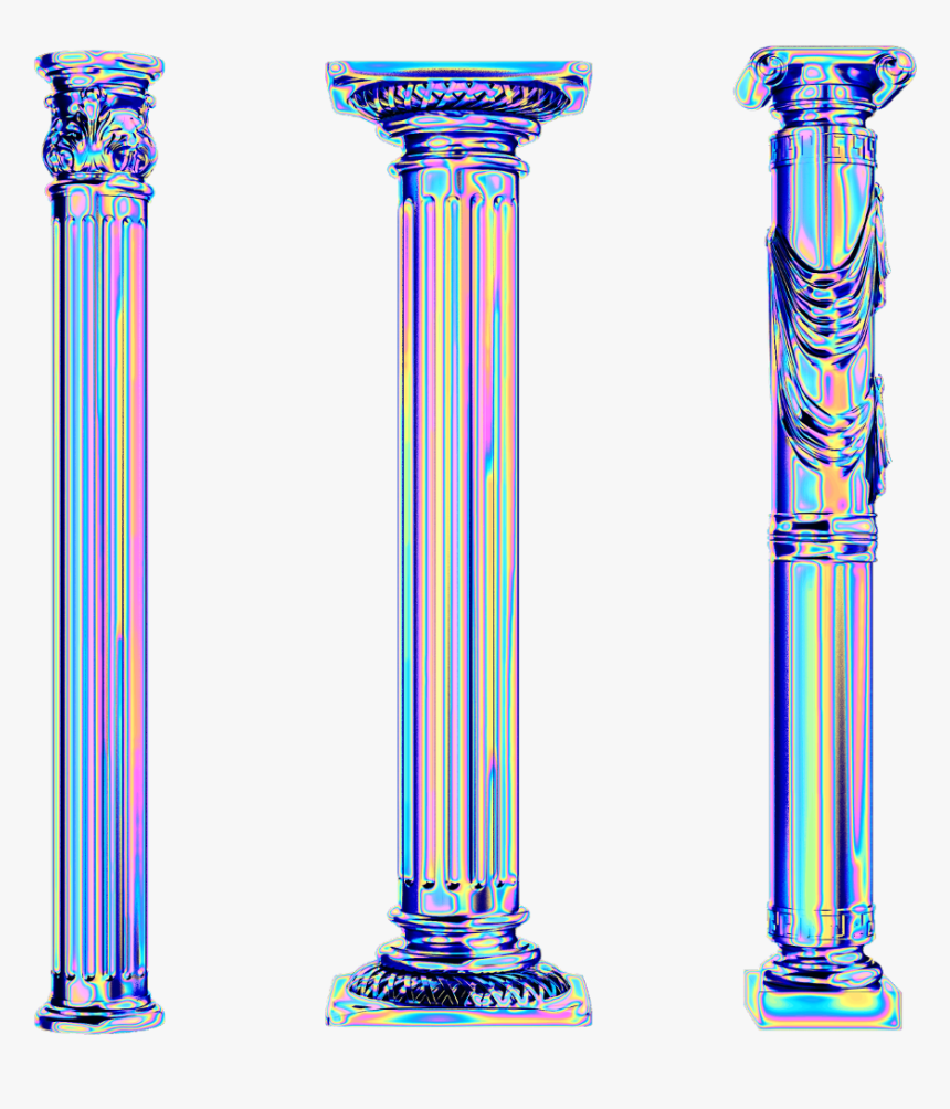 #holo #column #greek #roman #holo #holographic #vaporwave - Greek Column Png, Transparent Png, Free Download