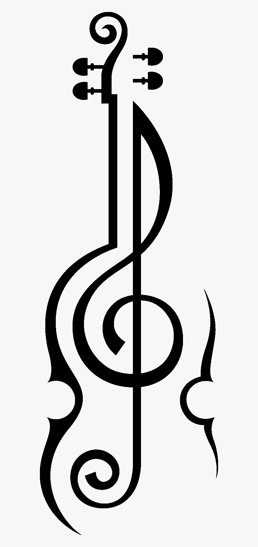 Clave De Sol Png Sem Fundo - Treble Clef Violin Tattoo, Transparent Png, Free Download