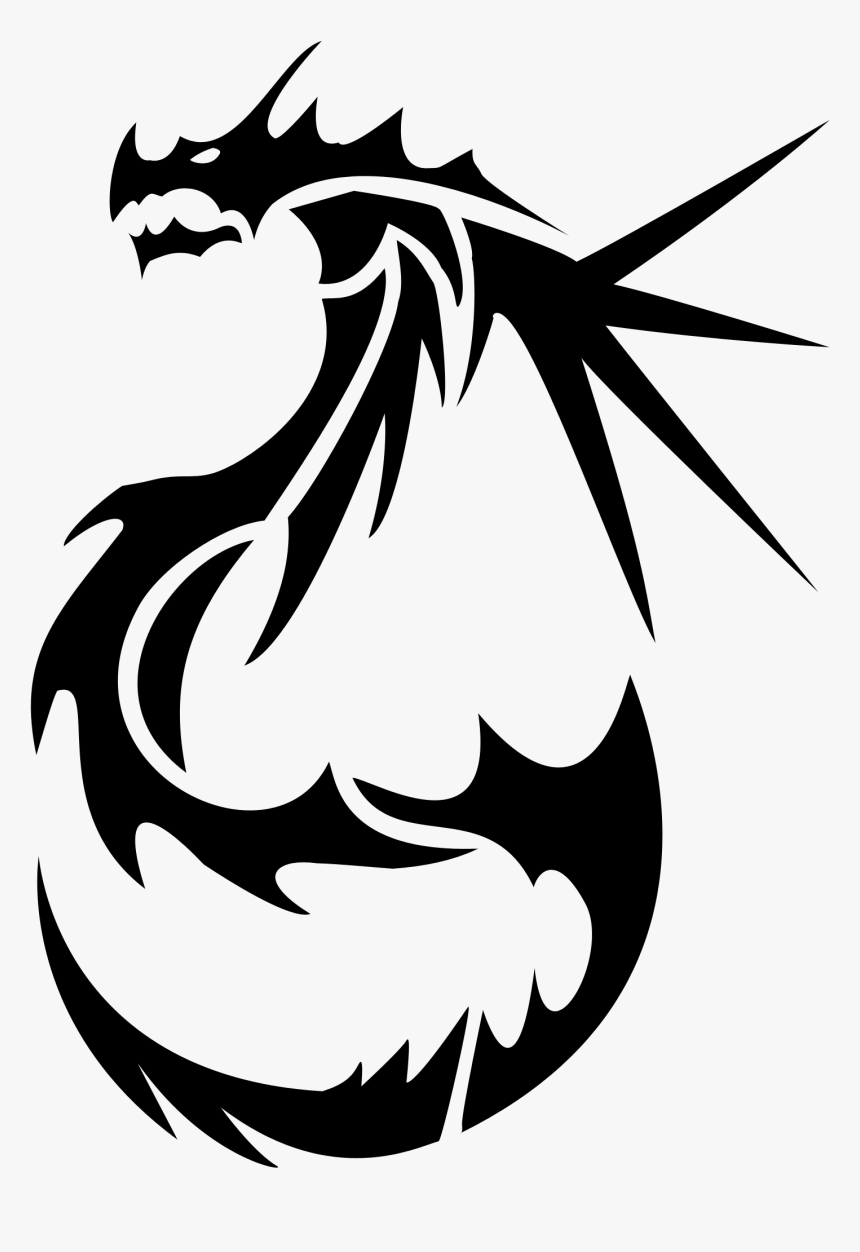 Dragon Drawing Black And White, HD Png Download, Free Download