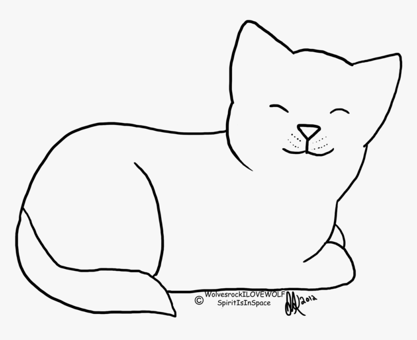 Cat Contest Line Art By Spiritinspace - Cat Line Art Transparent, HD Png Download, Free Download
