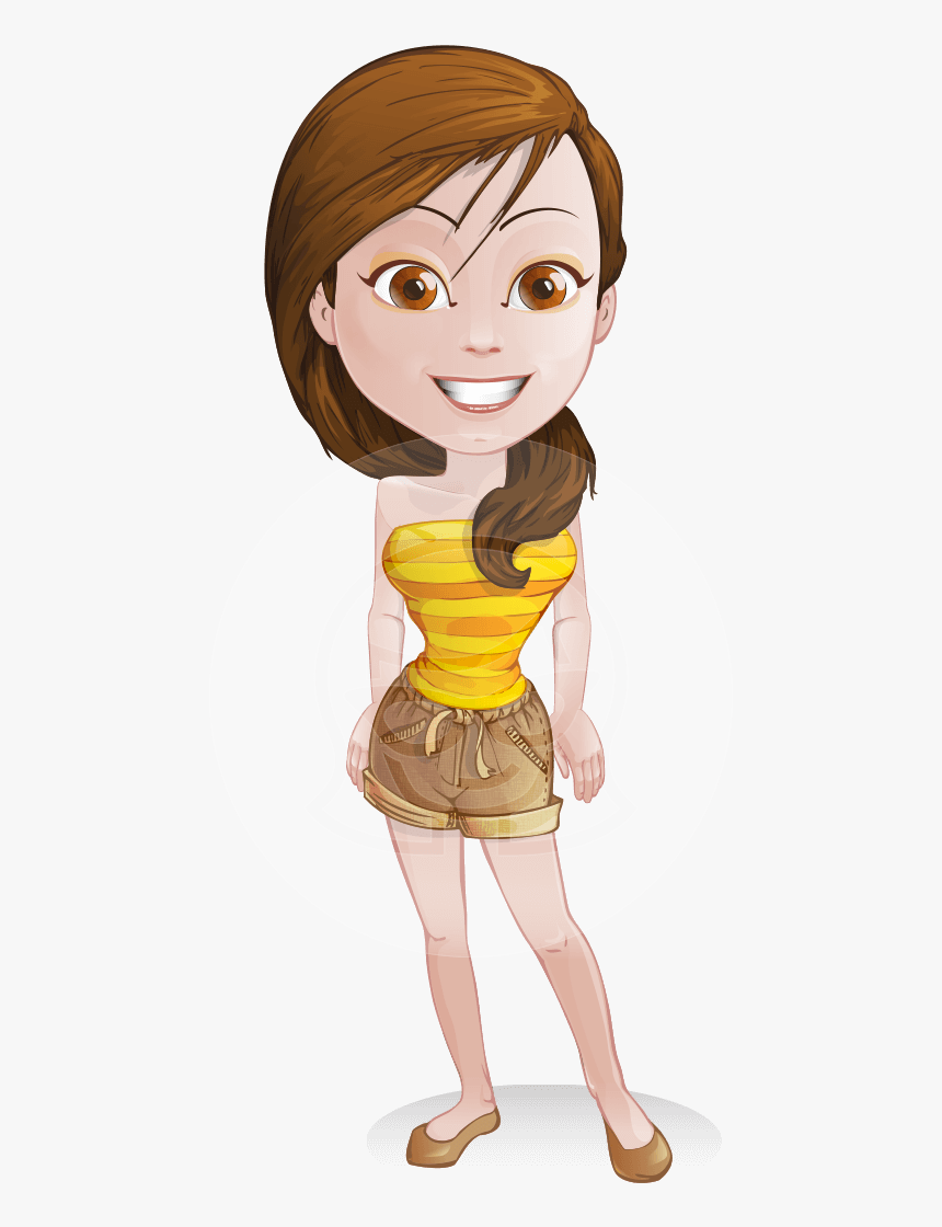 Pretty Girl In Summer Clothes Cartoon Vector Character - Cartoon, HD Png Download, Free Download