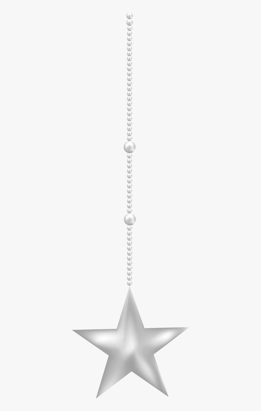 Silver Hanging Star Png, Transparent Png, Free Download