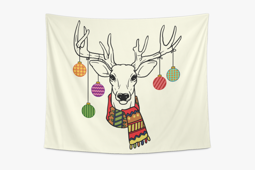 Reindeer With Ornaments On Antlers, HD Png Download, Free Download