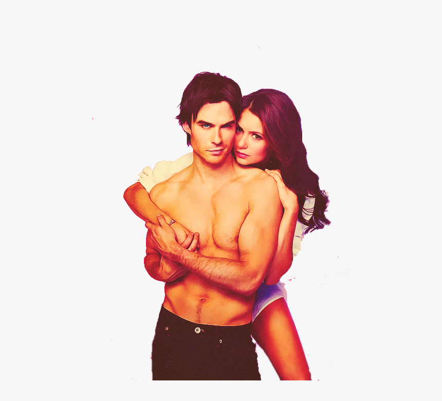 Ian Somerhalder And Nina Dobrev - Elena And Stefan Hot, HD Png Download, Free Download