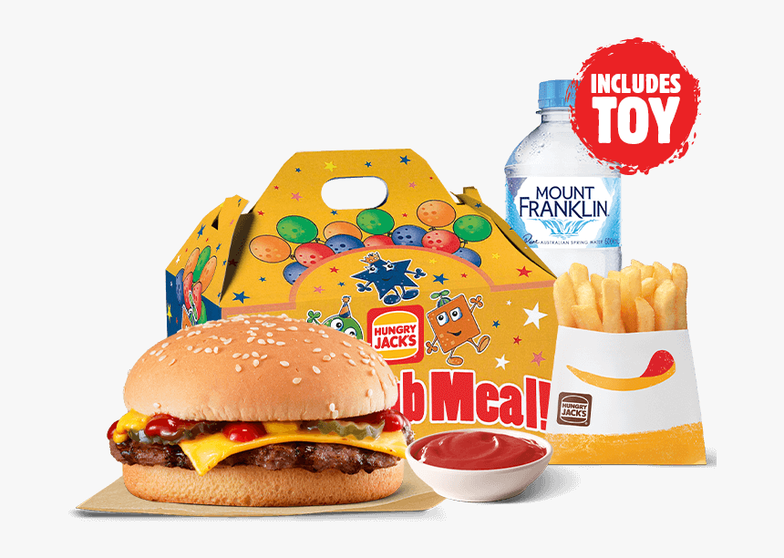 Cheeseburger Kids Pack - Hungry Jacks Happy Meal, HD Png Download, Free Download