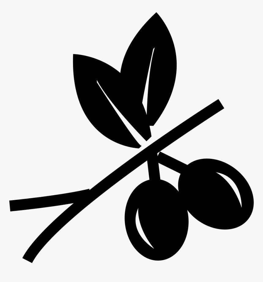 Olives On A Branch - Olive Silhouette Png, Transparent Png, Free Download