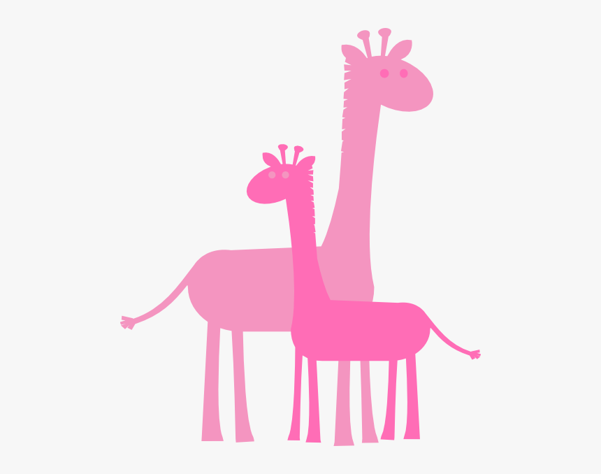 Mom & Baby Giraffe Graphic Png - Pink Giraffe Png, Transparent Png, Free Download