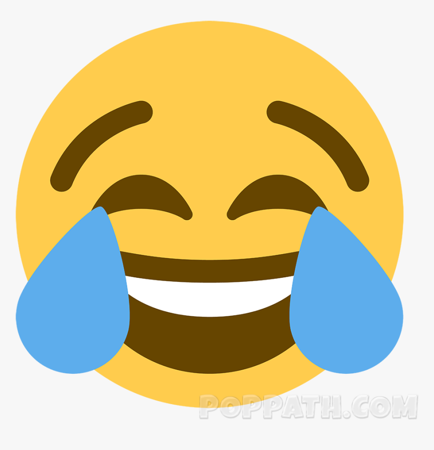 How To Draw A Tears Of Joy Emoji Pop Path - Joy Emoji Png, Transparent Png, Free Download