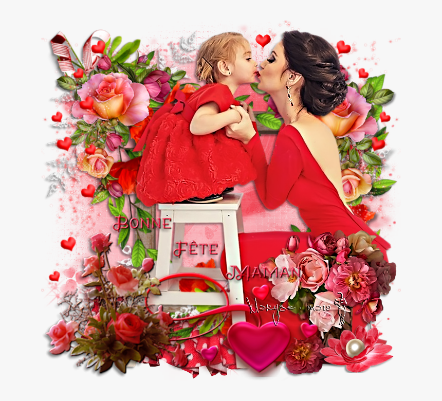 ♥♥♥ Bonne Fête Maman - Garden Roses, HD Png Download, Free Download