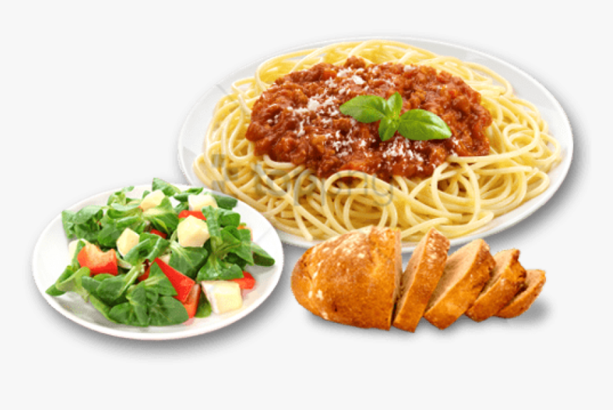 Plate Of Spaghetti Png - Spaghetti With Side Salad, Transparent Png -  kindpng