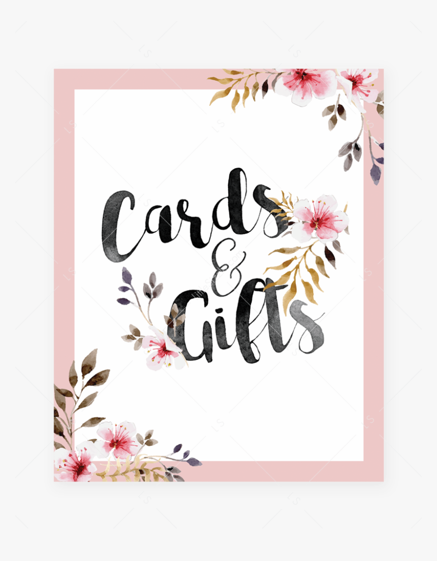 Blush Floral Cards And Gifts Sign By Littlesizzle"
 - Baby Shower Game Signs, HD Png Download, Free Download