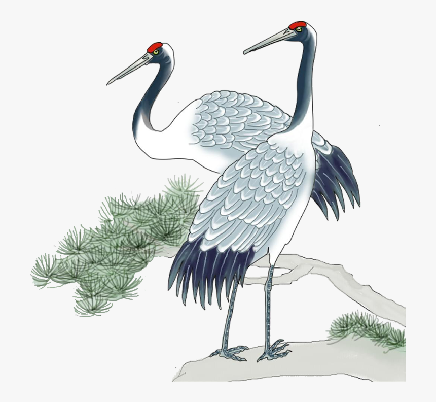 Crane Chinese Painting Png, Transparent Png, Free Download