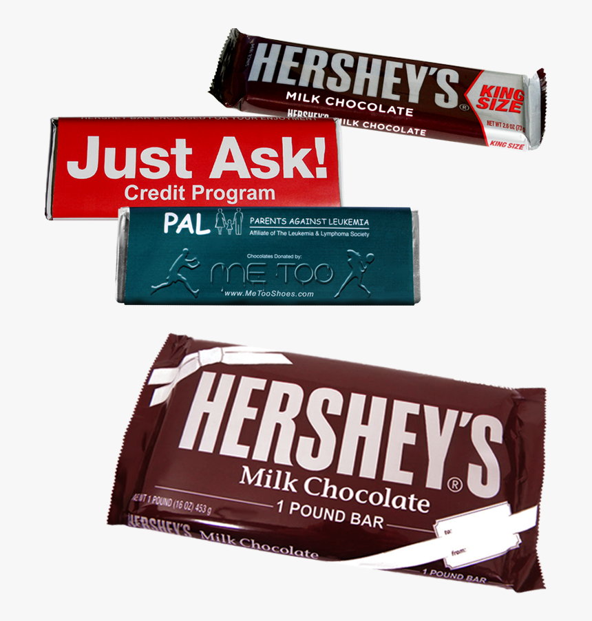 Custom Wrapped Kingsize, One Pound And Five Pound Bars - Hershey Bar Sizes, HD Png Download, Free Download