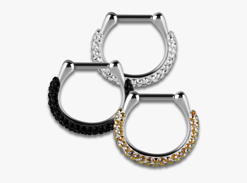 Steel Hinged Jewelled Septum Ring - Body Jewelry, HD Png Download, Free Download
