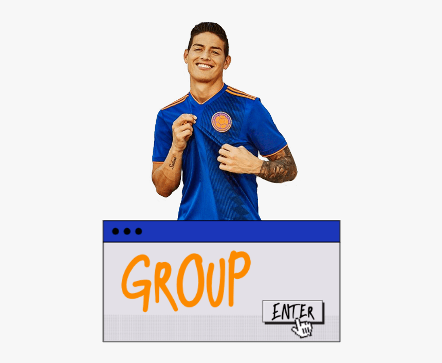 James Rodriguez Group - Colombia 2018 Away, HD Png Download, Free Download