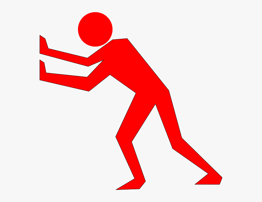 Drawing Of A Man Pushing Something, HD Png Download, Free Download