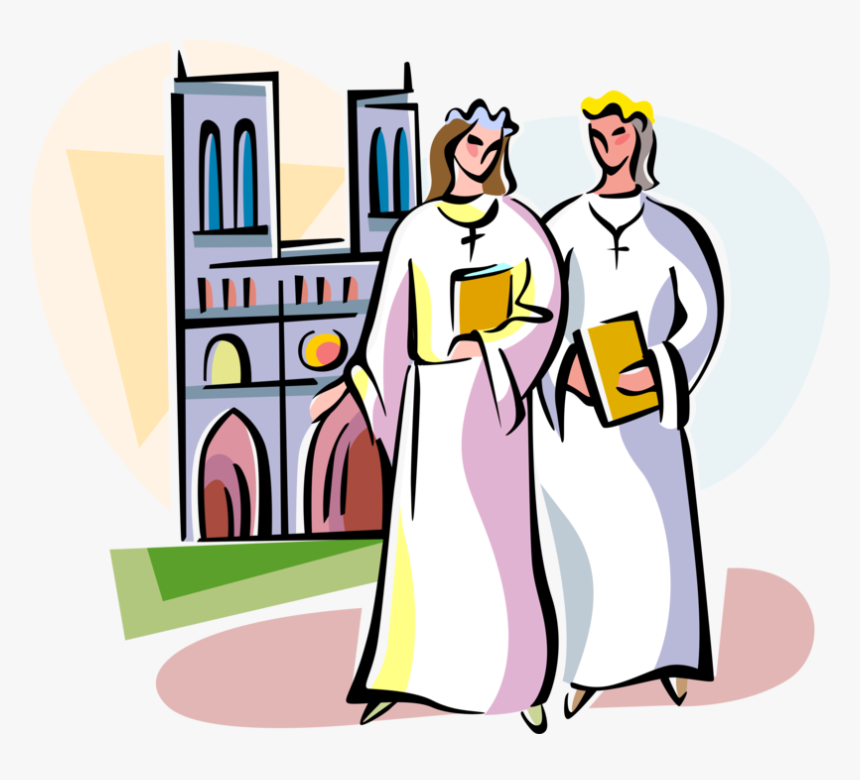 Vector Illustration Of Roman Catholic Girls In France, HD Png Download, Free Download