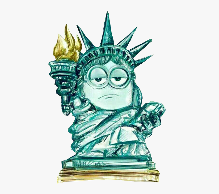 Vaporwave Bust Png , Png Download - Minions Statue Of Liberty, Transparent Png, Free Download