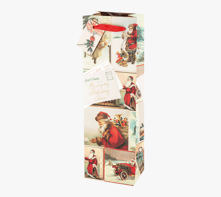 Gift Bag Santa Collage - Christmas Stocking, HD Png Download, Free Download