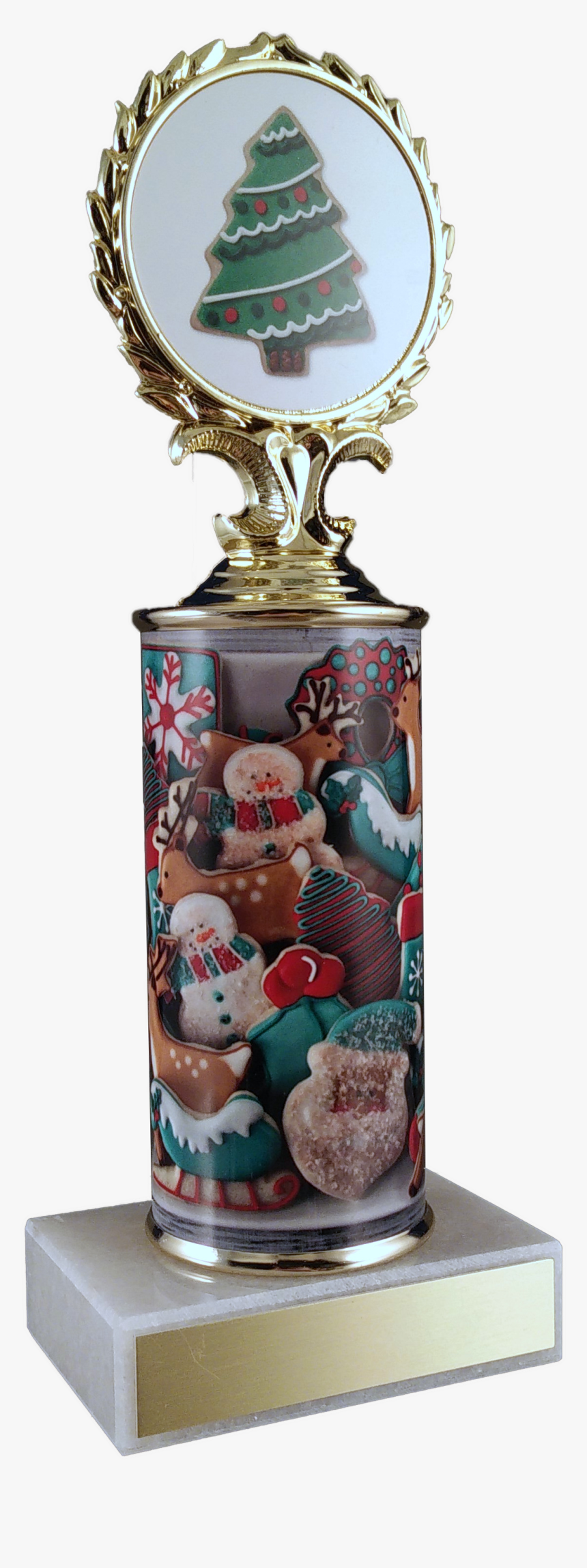 Christmas Cookie Column Trophy On Marble Trophy Schoppy"s - Christmas Themed Trophies, HD Png Download, Free Download