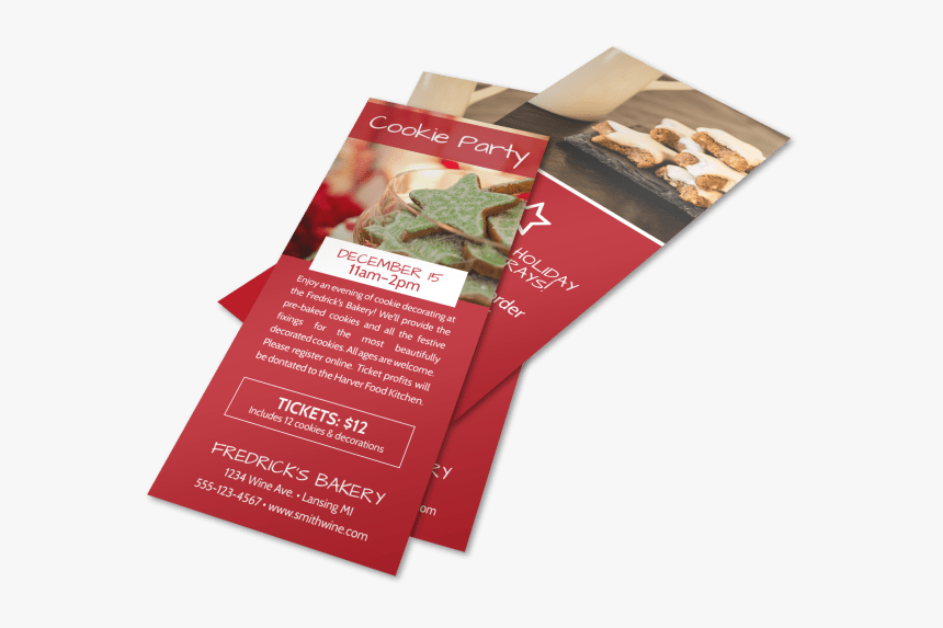 Christmas Cookie Event Flyer Template Preview - Flyer, HD Png Download, Free Download