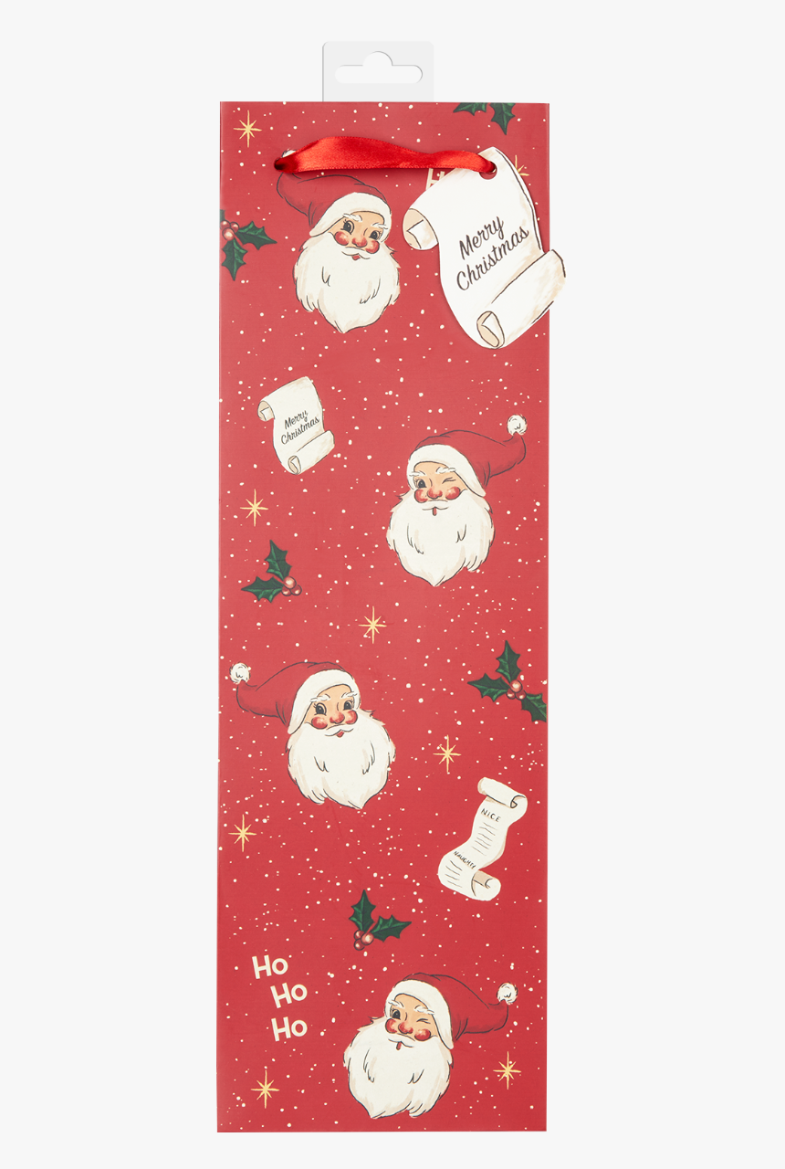 Santa"s List Single-bottle Wine Bag By Cakewalk - Santa Claus, HD Png Download, Free Download