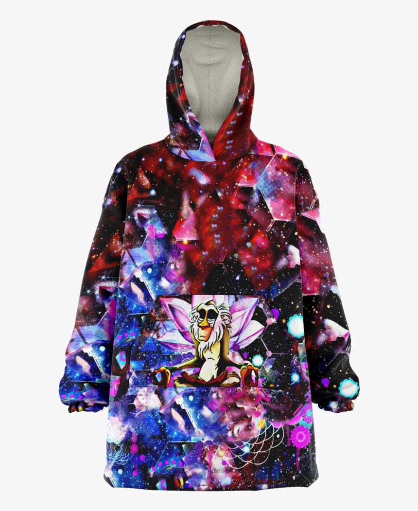 Meditating Rafiki Wearable Hooded Blanket Edm Festival - Hoodie, HD Png Download, Free Download