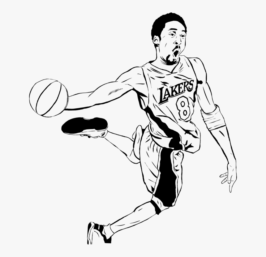 Outline Drawing Kobe Bryant, HD Png Download, Free Download