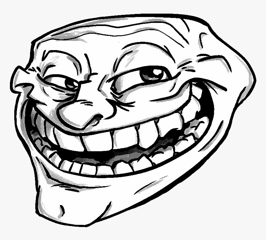 Trollface без фона. Троллер фейс. Тролль Мем. Улыбающаяся рожа. Тролль смеется.