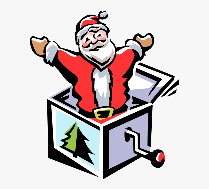 Vector Illustration Of Santa Claus Jack In The Box, HD Png Download, Free Download