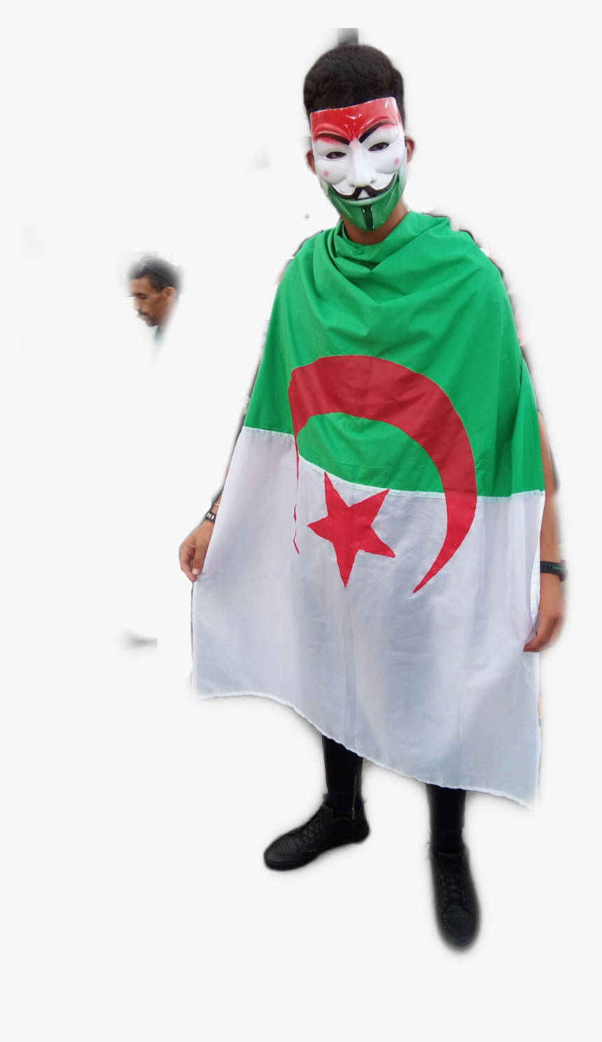 #algeria #algerie #dz #alger #flag #algerianflag #mask - Cape, HD Png Download, Free Download